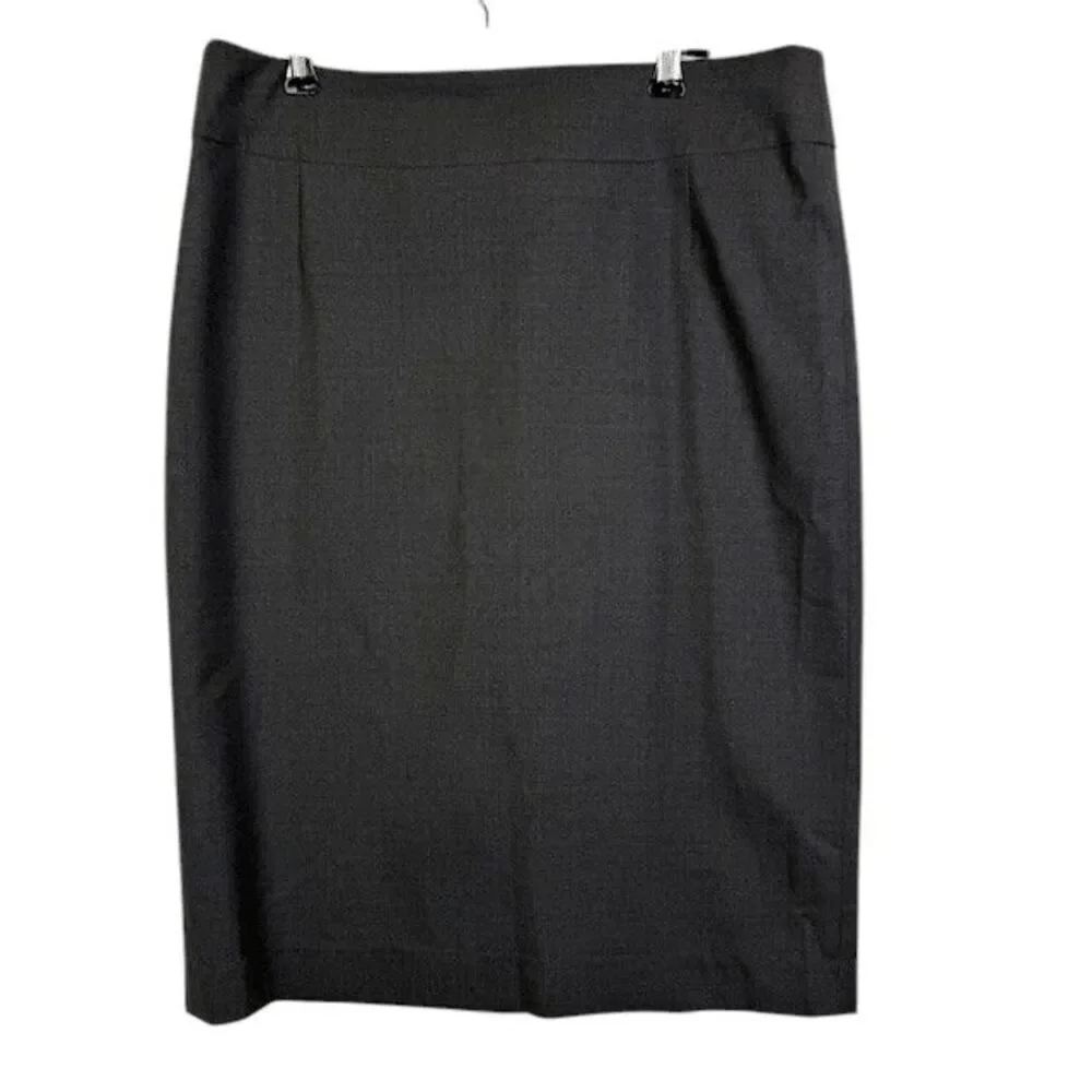 Hugo Boss Veronice Virgin Wool Stretch Blend Pencil Skirt Charcoal Gray‎ Size 8